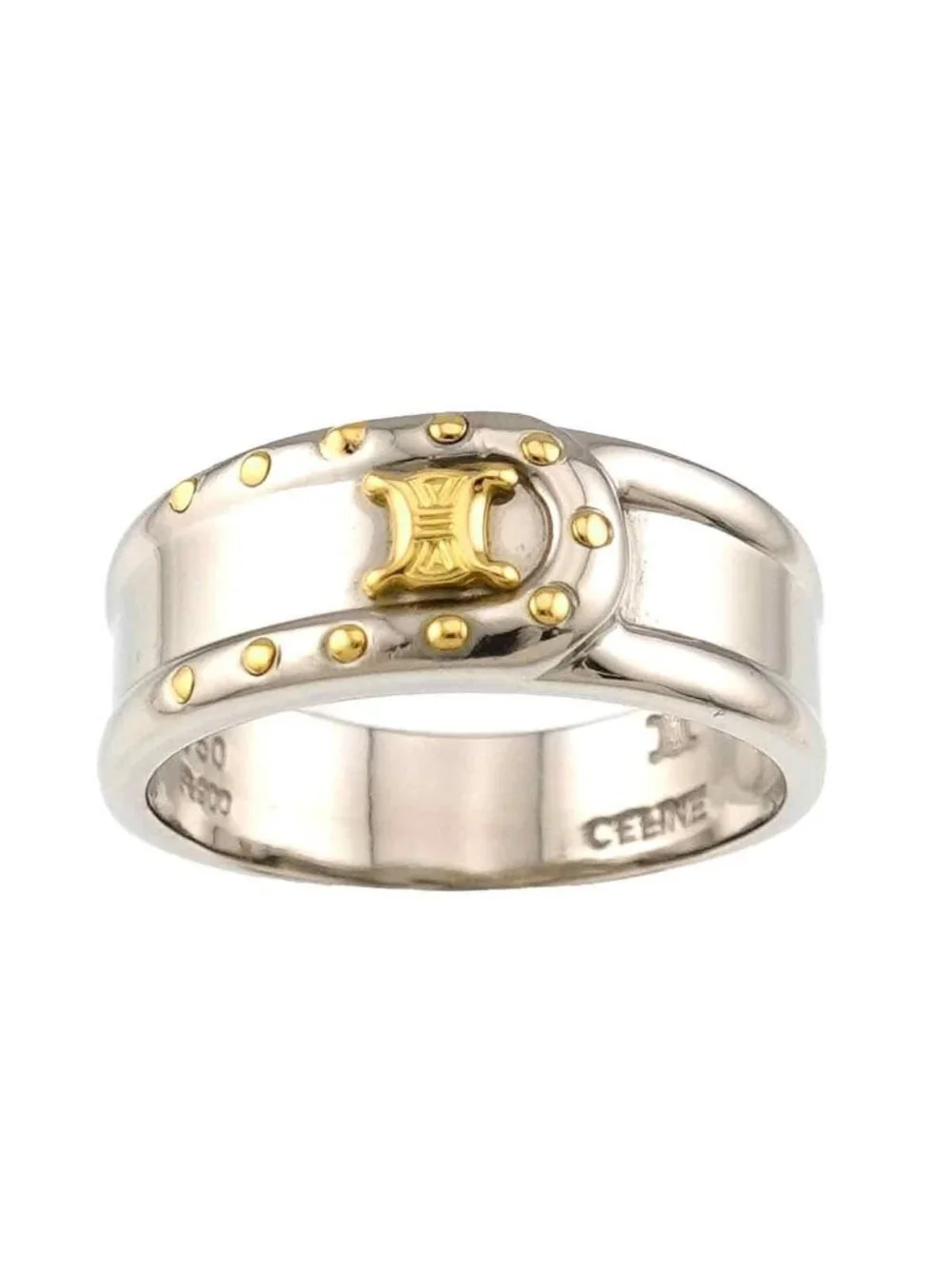 Celine Triomphe Ring Pt Platinum 18k YG 750 Macadam